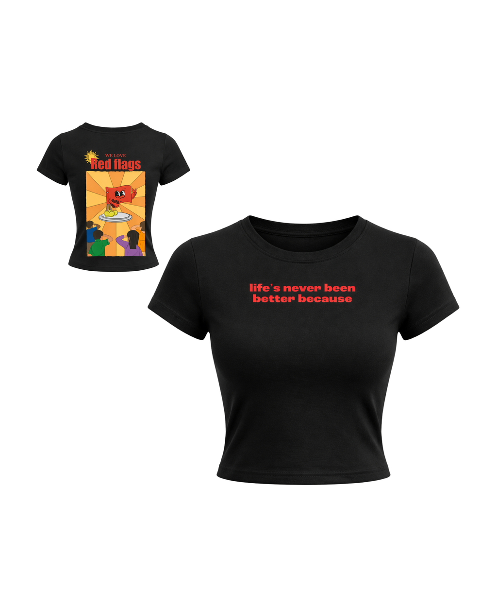 Red Flag Black Baby Tee