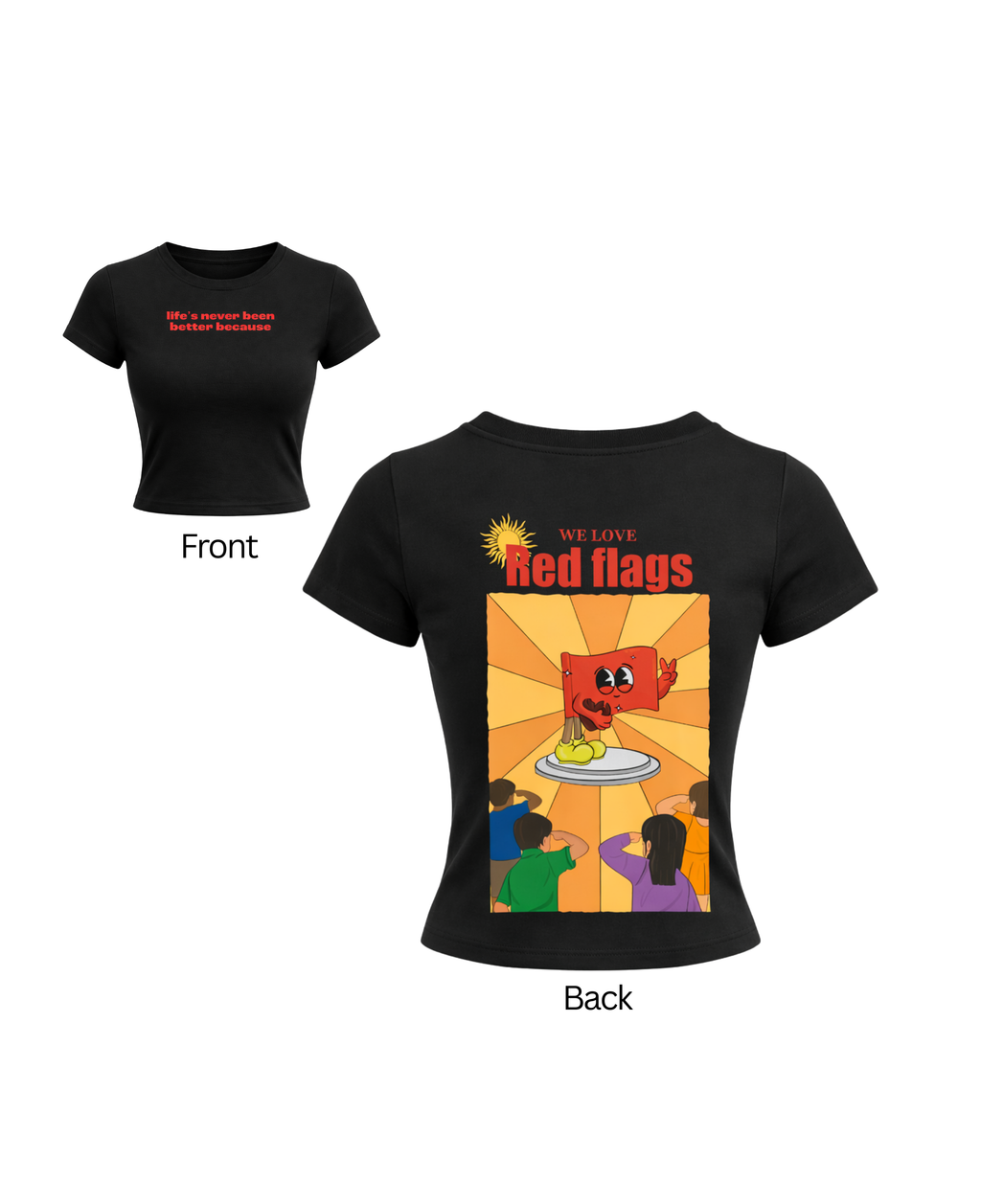 Red Flag Black Baby Tee