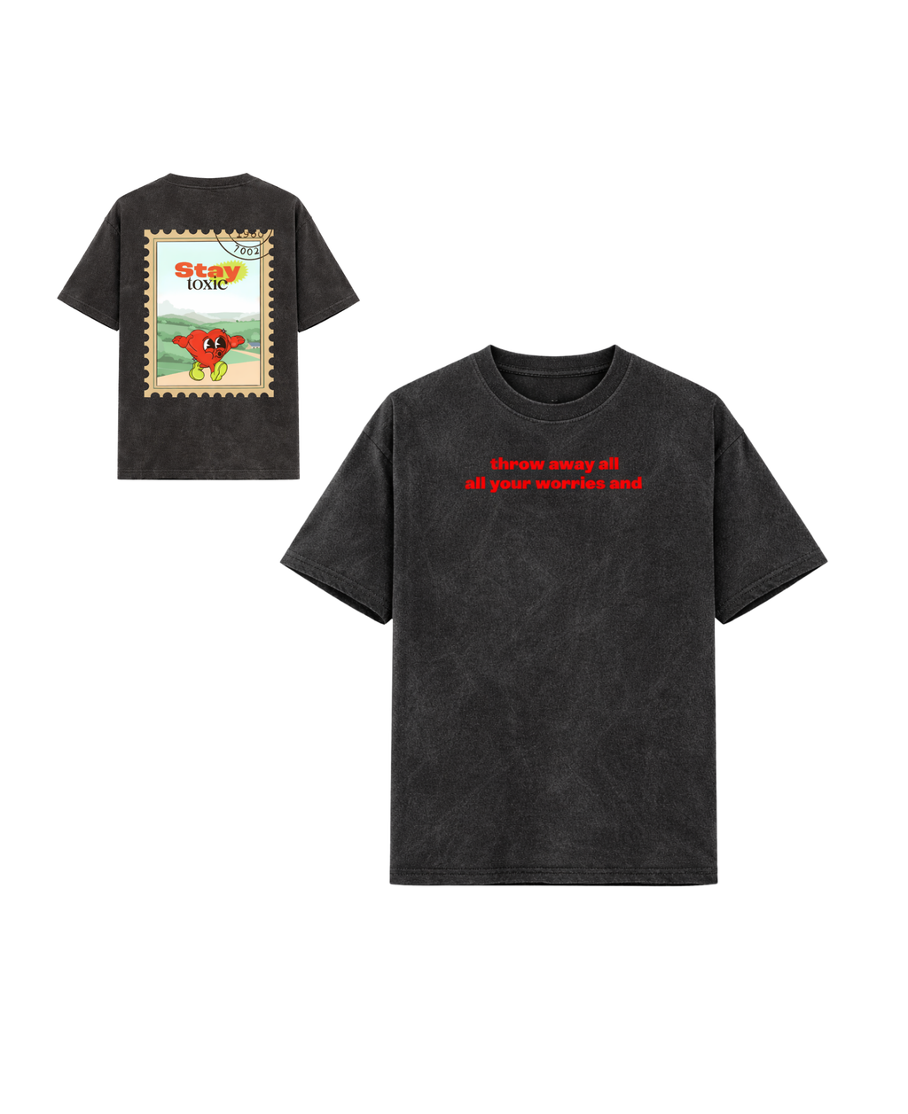 Stay Toxic Acidwash Oversized Tee