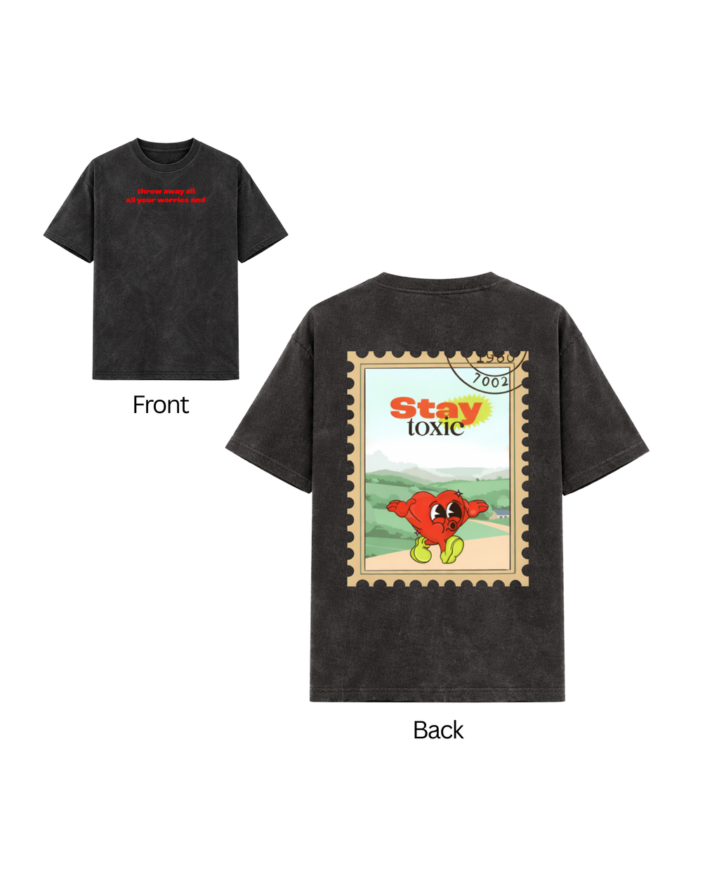 Stay Toxic Acidwash Oversized Tee