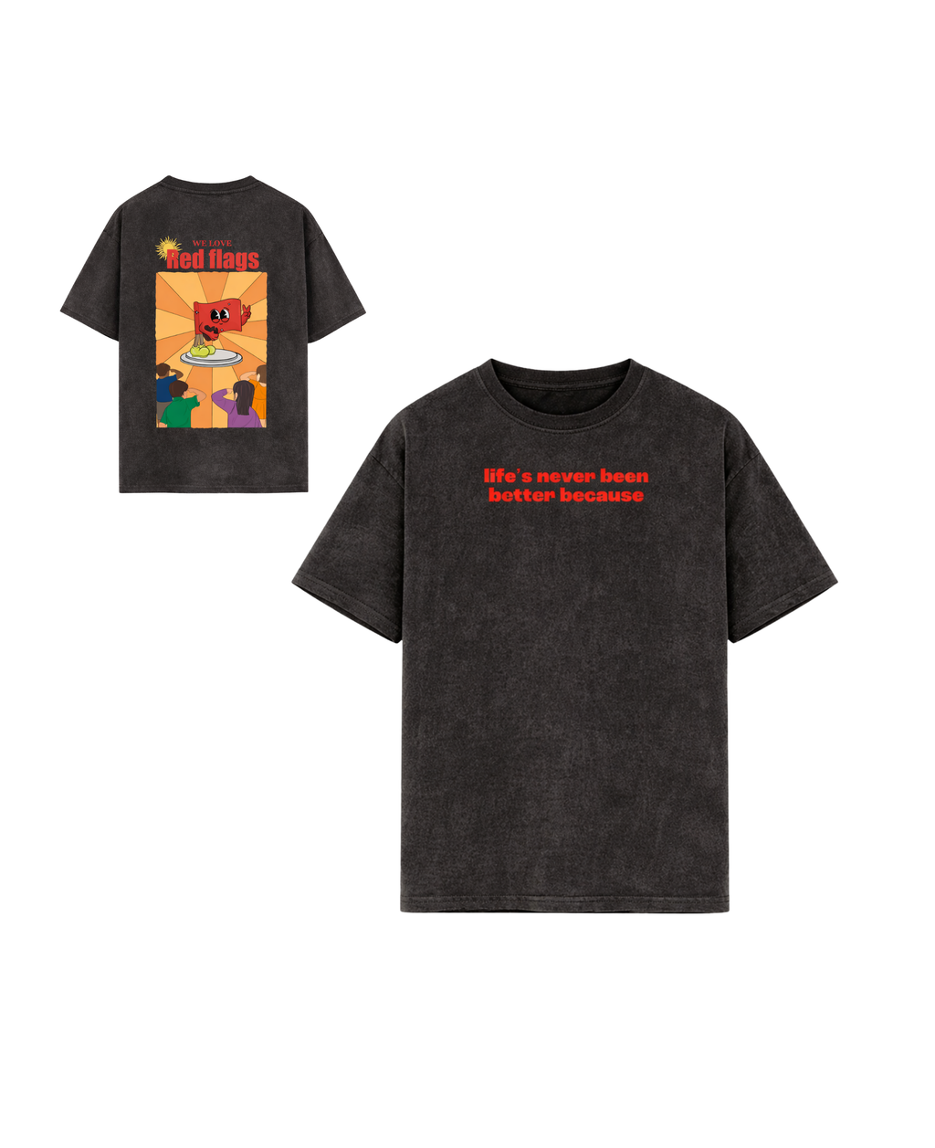 Red Flags Acidwash Oversized Tee