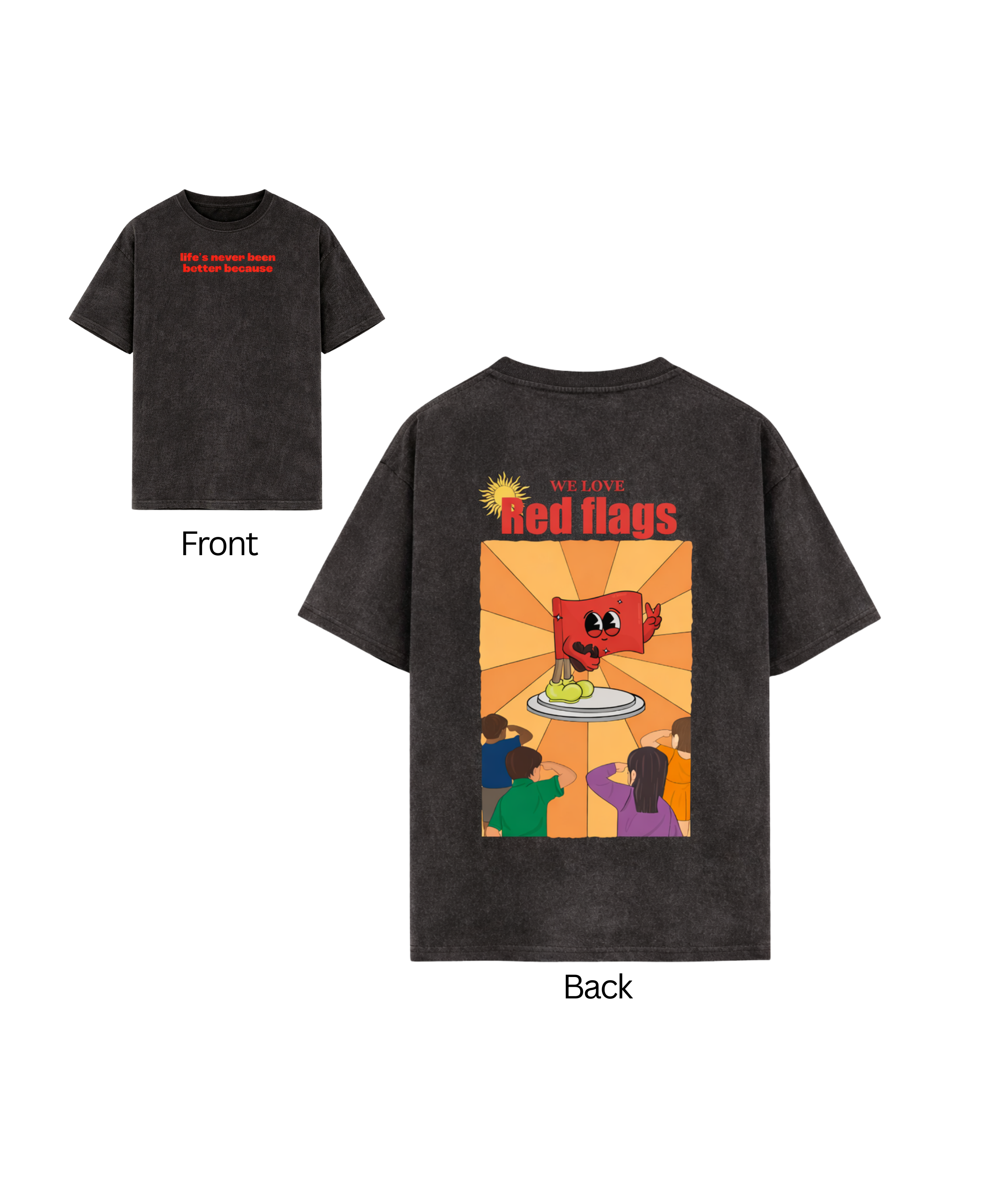 Red Flags Acidwash Oversized Tee