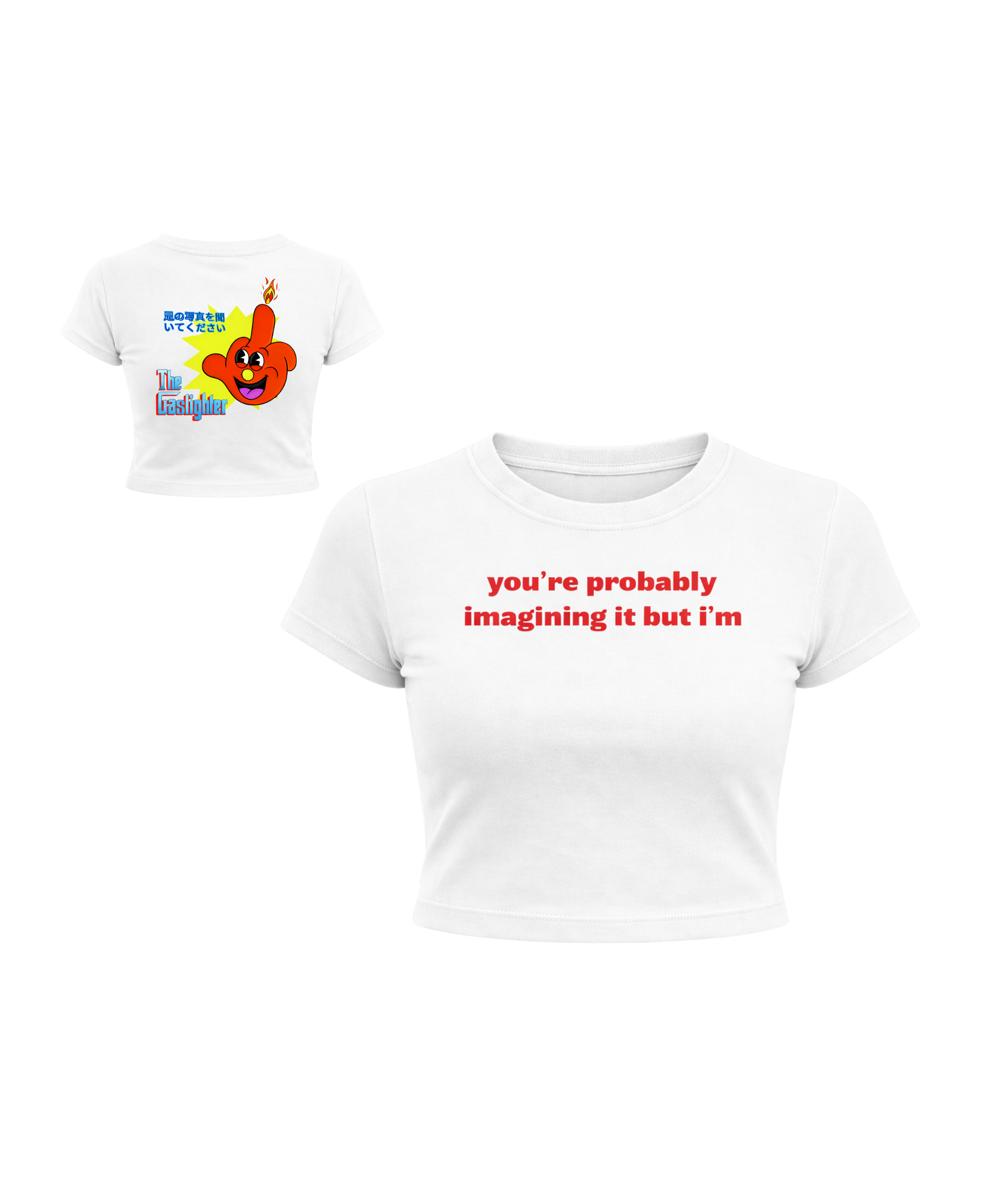 Gaslighter White Baby Tee