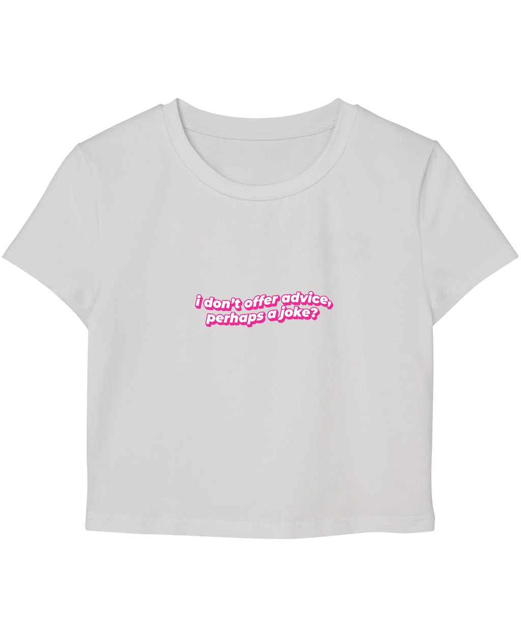 White Baby Tee Front Design