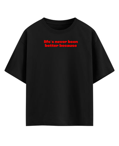 Red Flags Black Oversized Tee