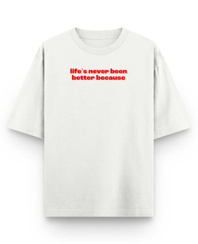 Red Flags Off White Oversized Tee