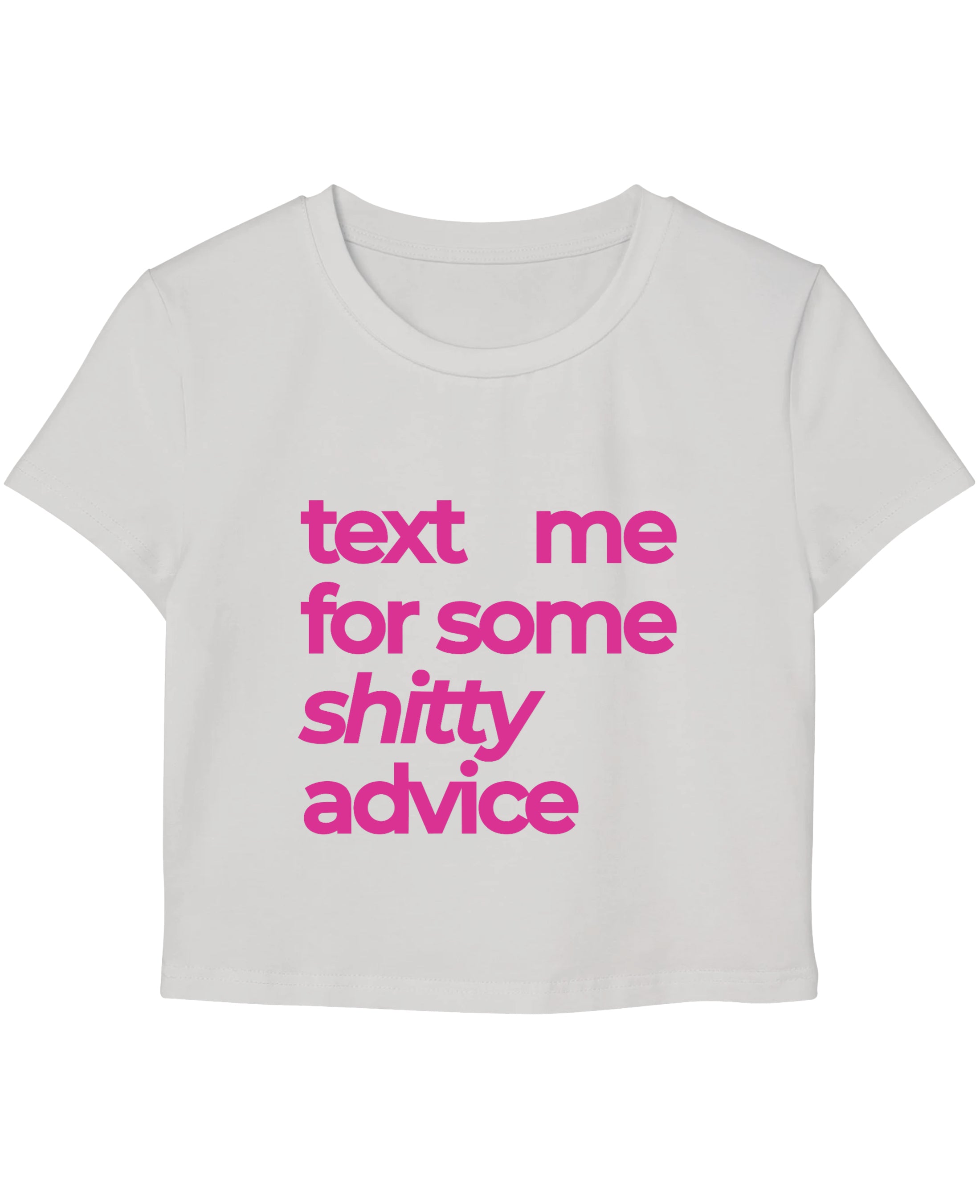 White Baby Tee Front Design