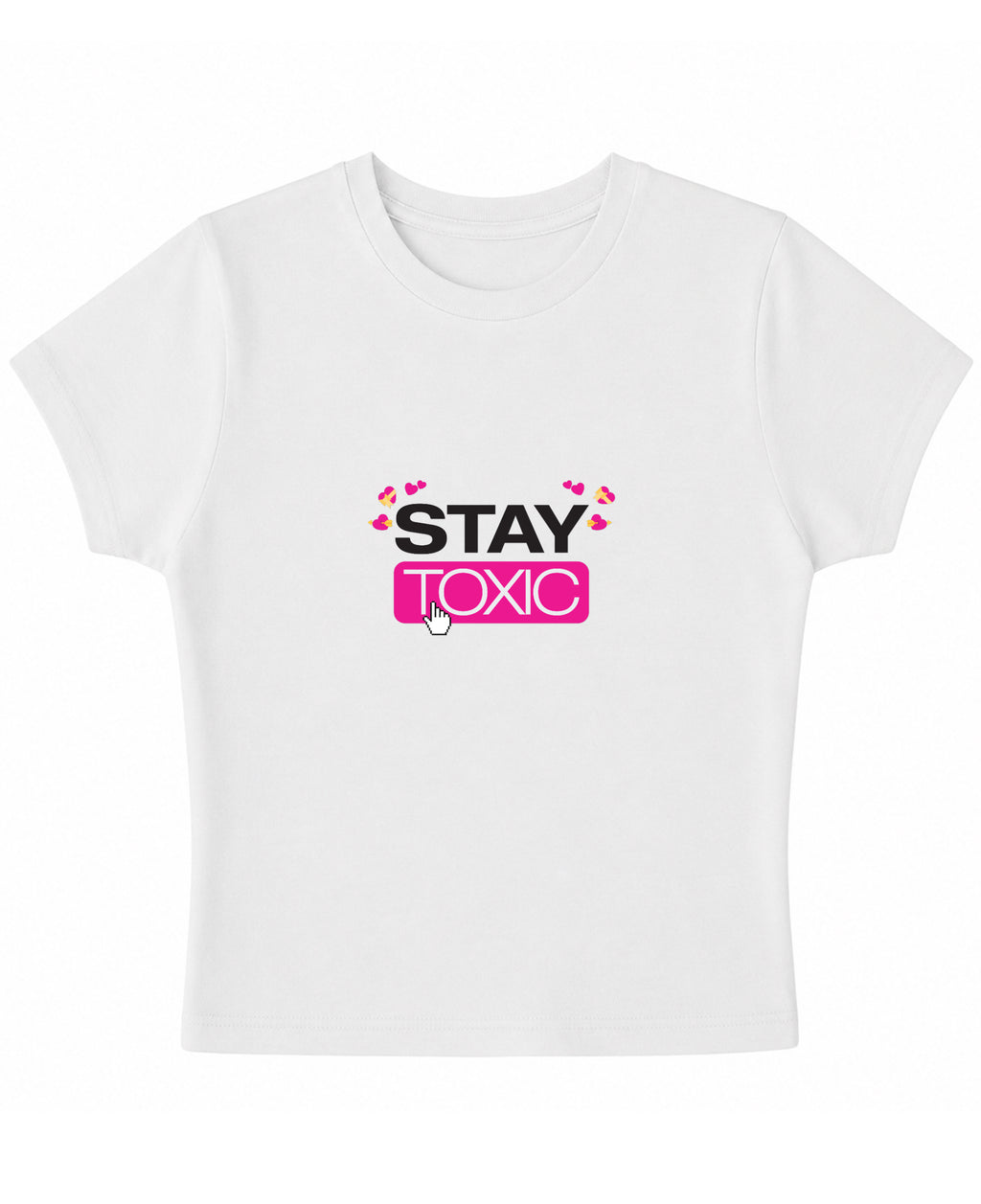 White Baby Tee Front Design