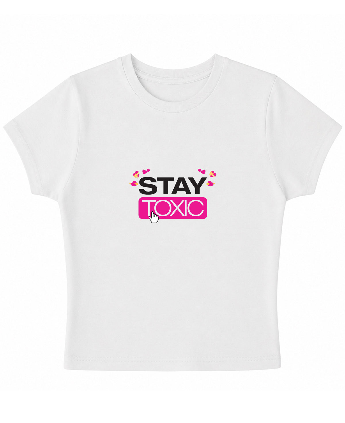 White Baby Tee Front Design